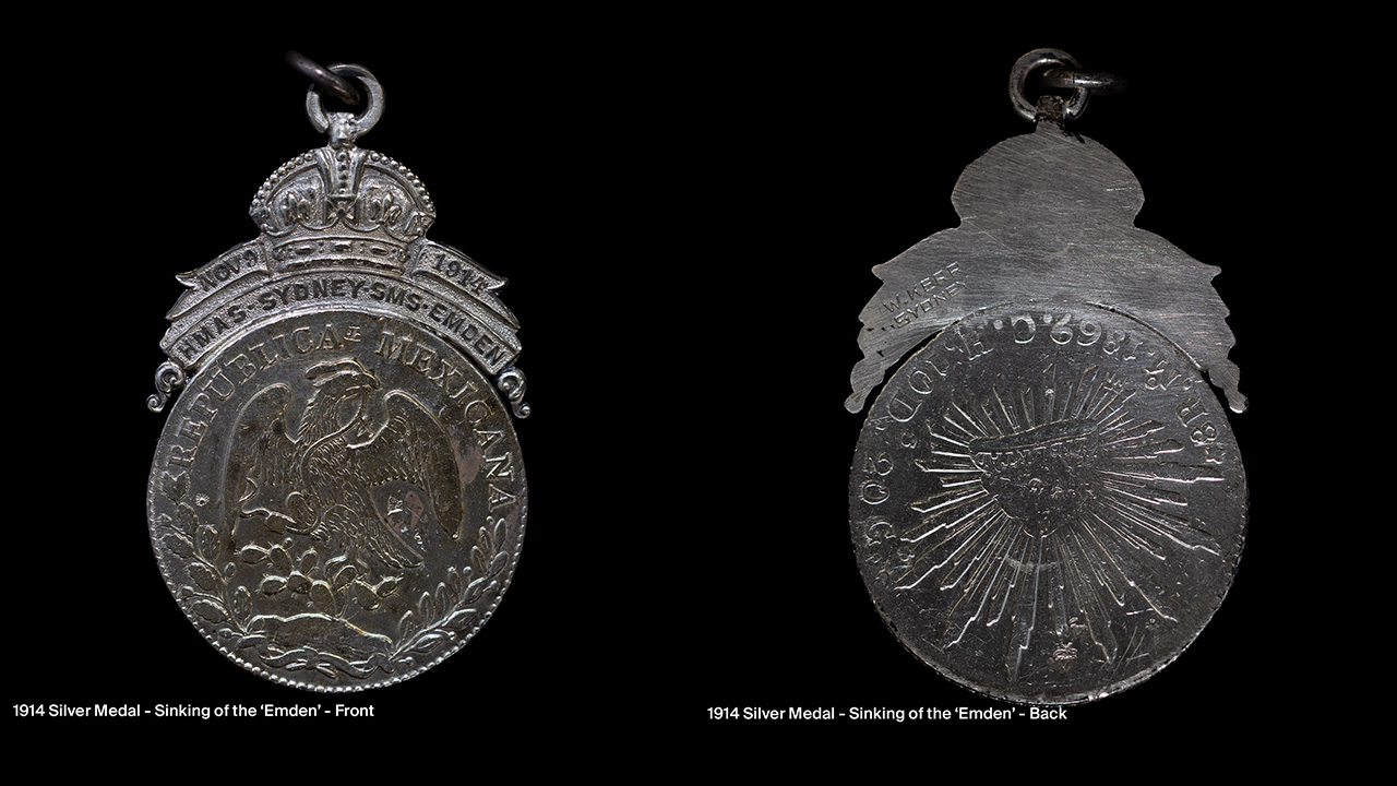 1914 Silver Medal Sinking of the Emden.