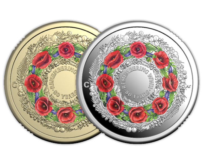 poppy wreath coins