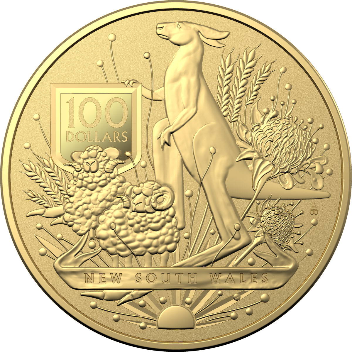 Investment Coins Gold 2022 One Hundred Dollars Australia's Coat of Arms New South Wales