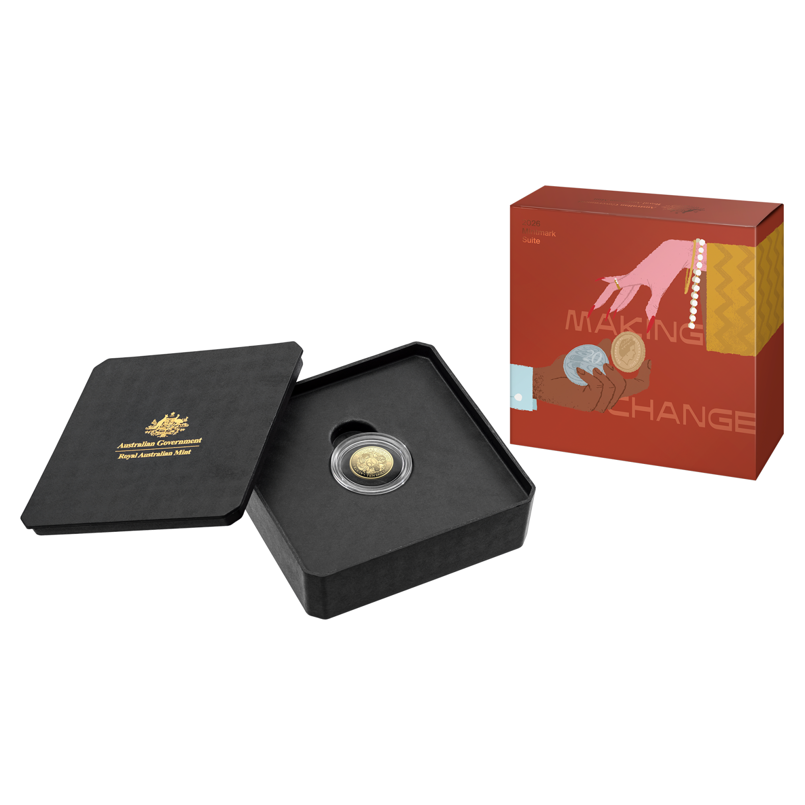 2026 Mintmark 60 Anniversary Decimal Currency $10 Gold Proof C-Mintmark Packaging
