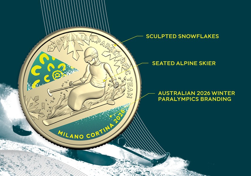 Coin detail: 2026 Australian Winter Paralympic Team $1 Coloured Coin