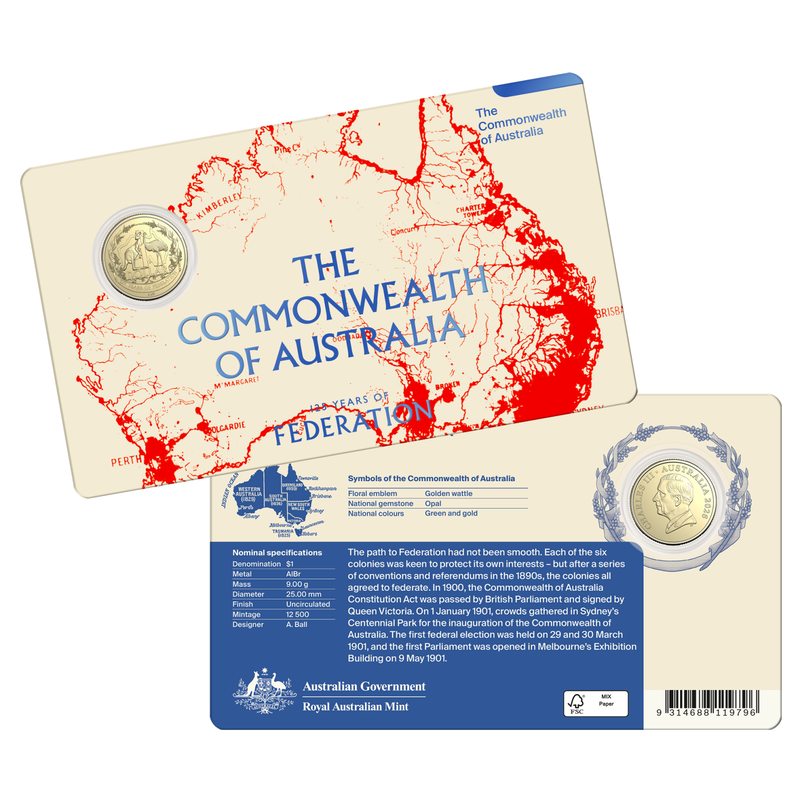 2026 125 Years of Federation $1 Commonwealth Coin