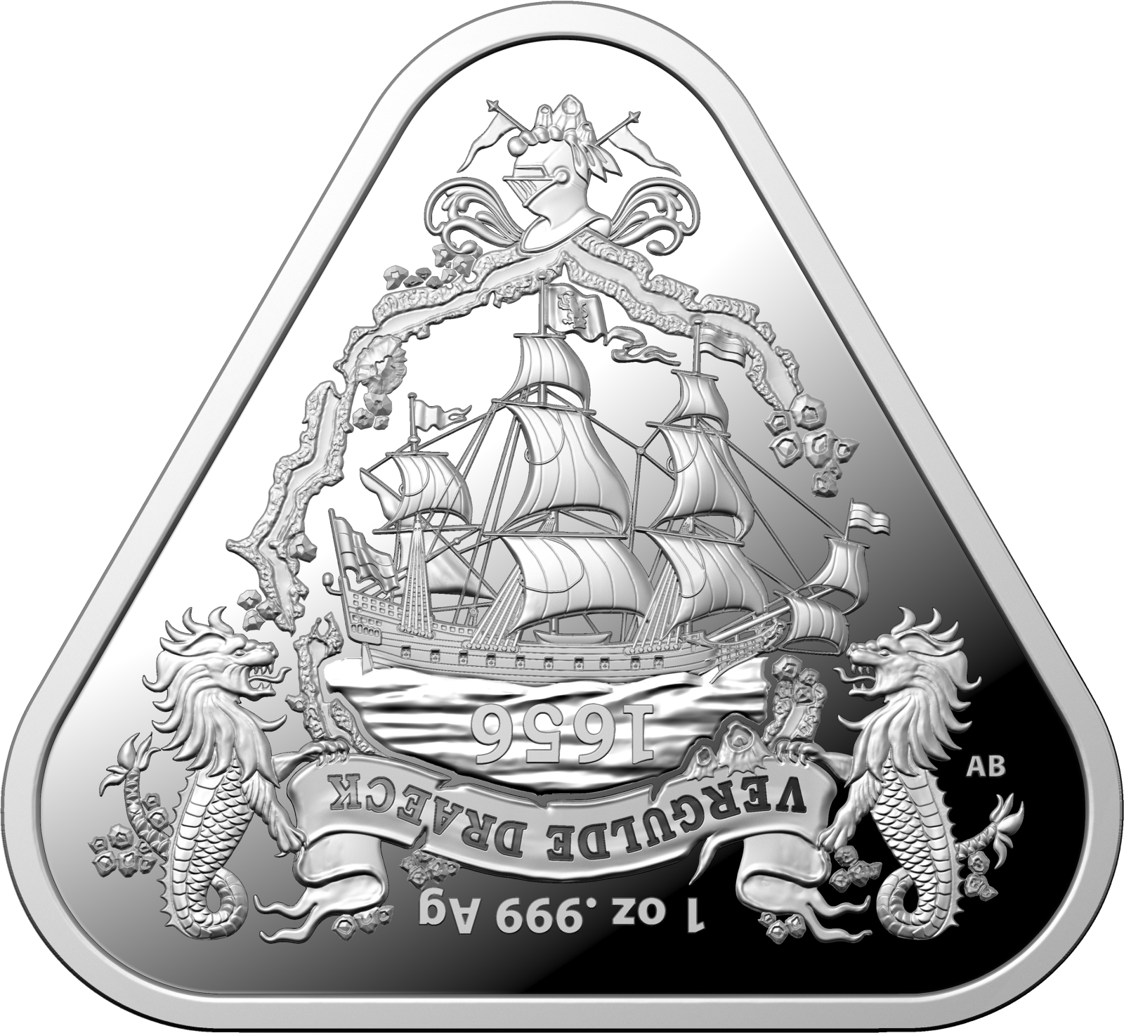 Investment Coin Silver Triangular 2020 One dollar Vergulde Draeck