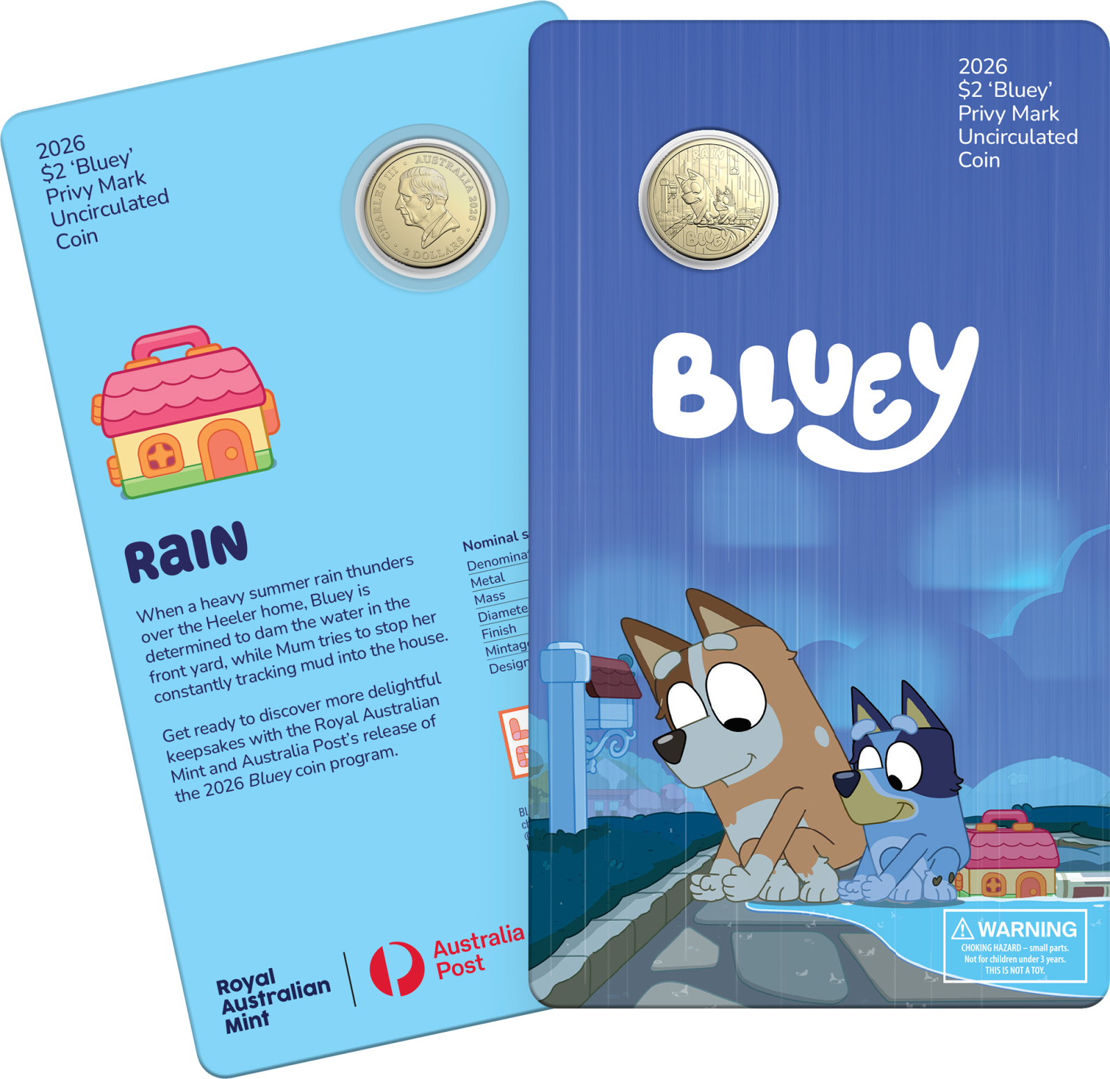 2026 Bluey $2 Privy Mark Uncirculated Coin - Rain