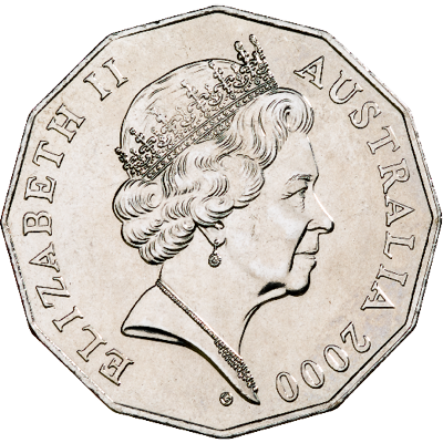 2000 Australian coin effigy of Queen Elizabeth II by Vladmir Gottwald