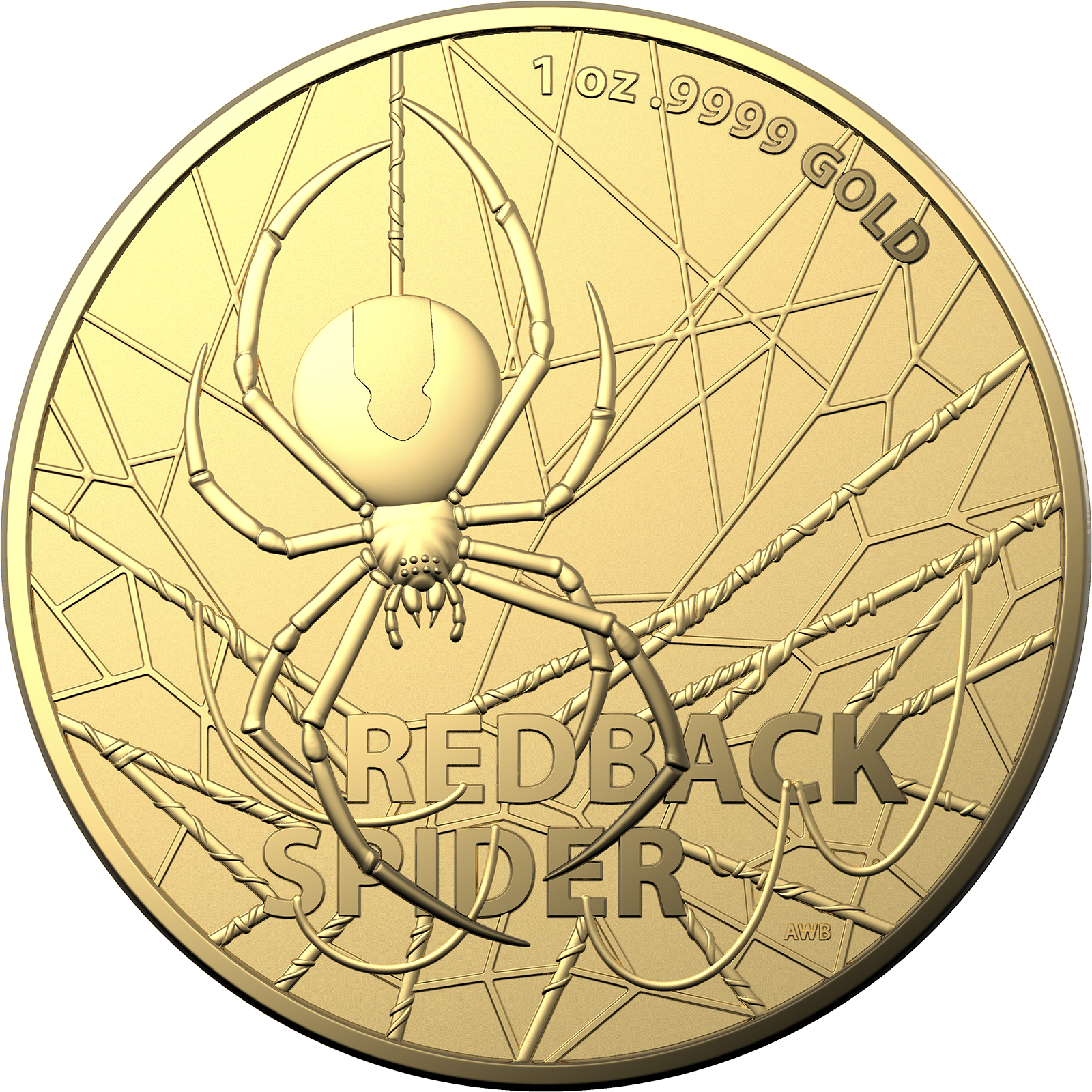 2020 Gold Investment One Hundred Dollar coin featuring Redback Spider.