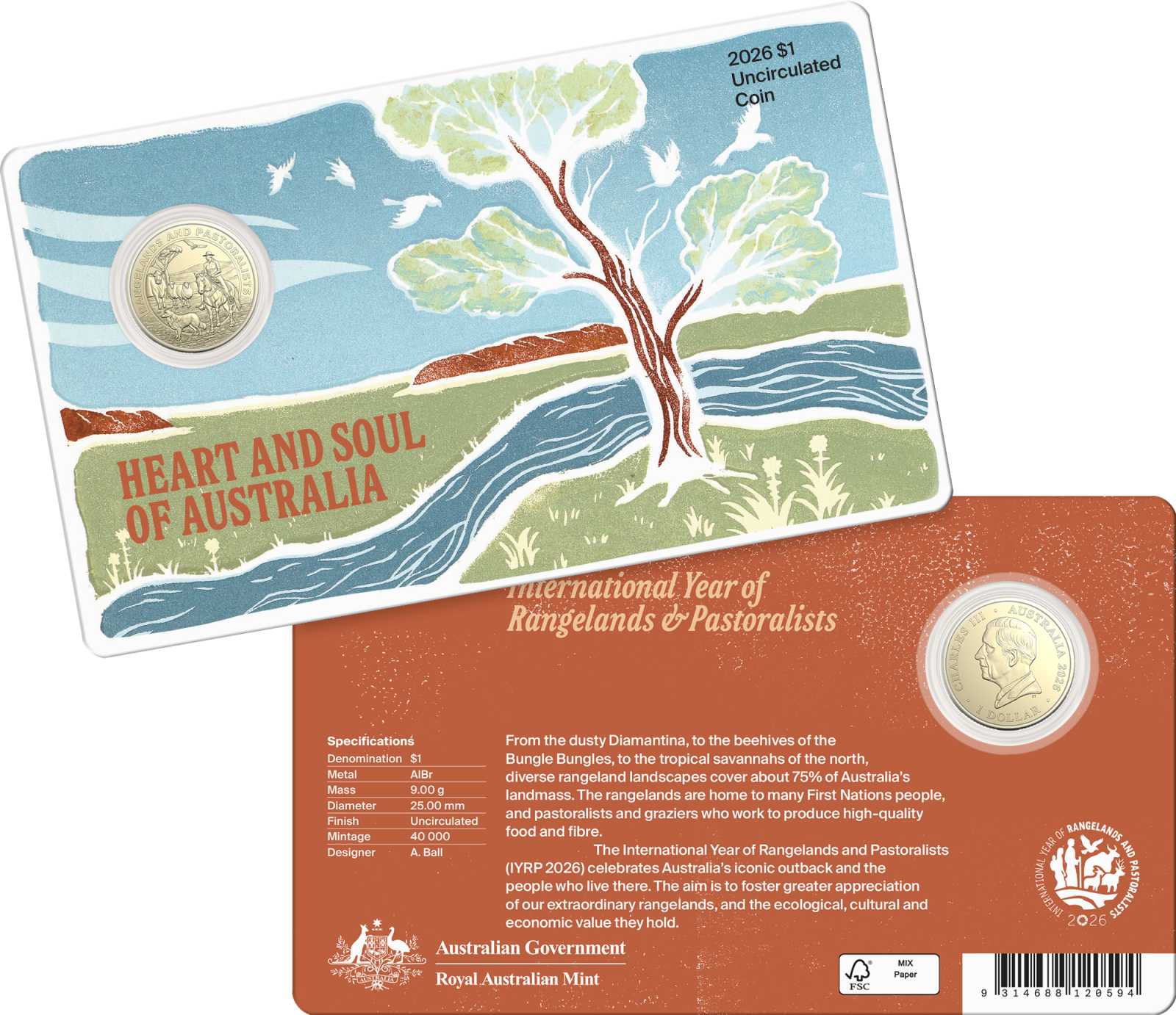 International Year of Rangelands and Pastoralists coin in card