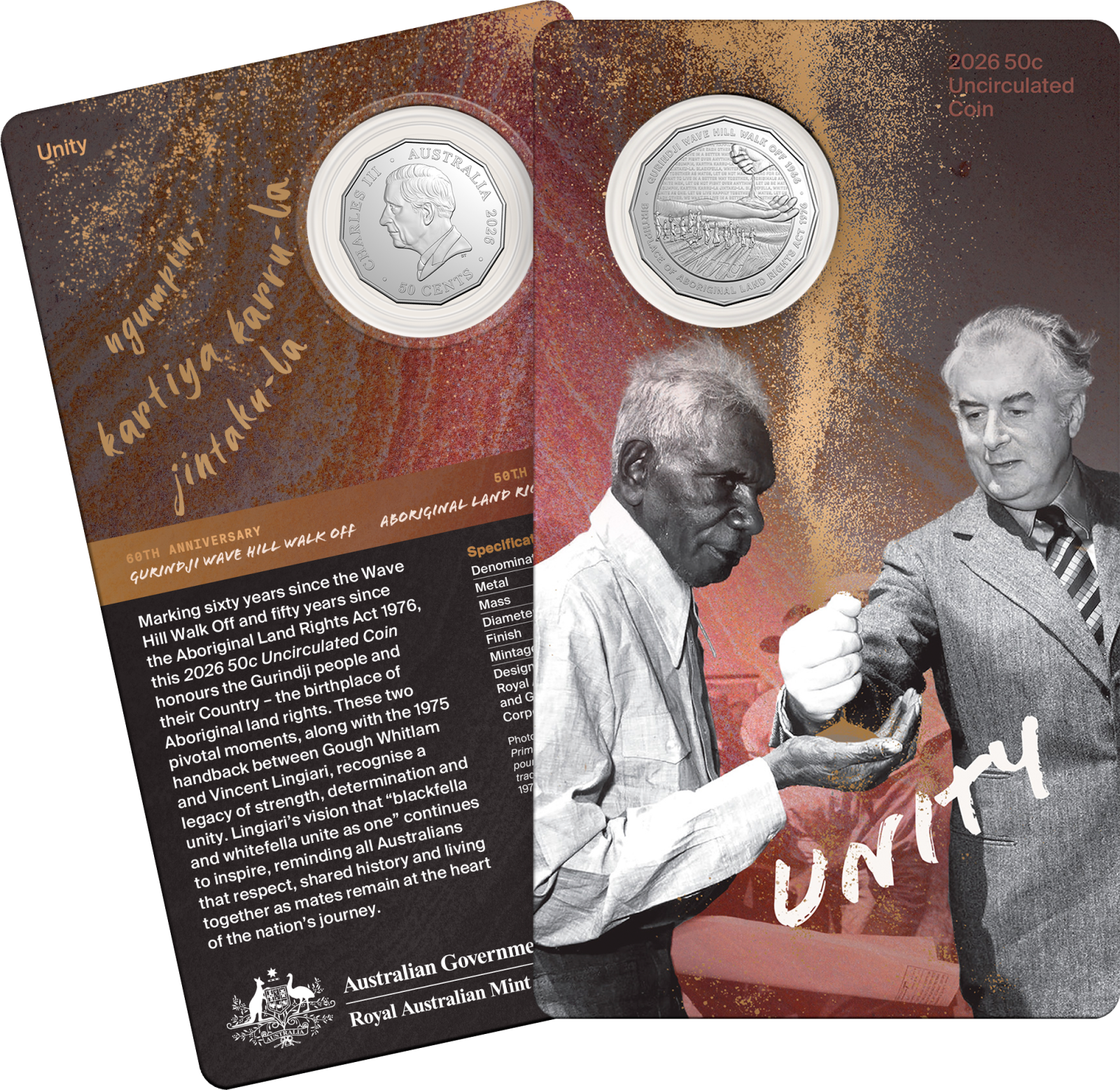 2026 Unity 50c Coin in Card.