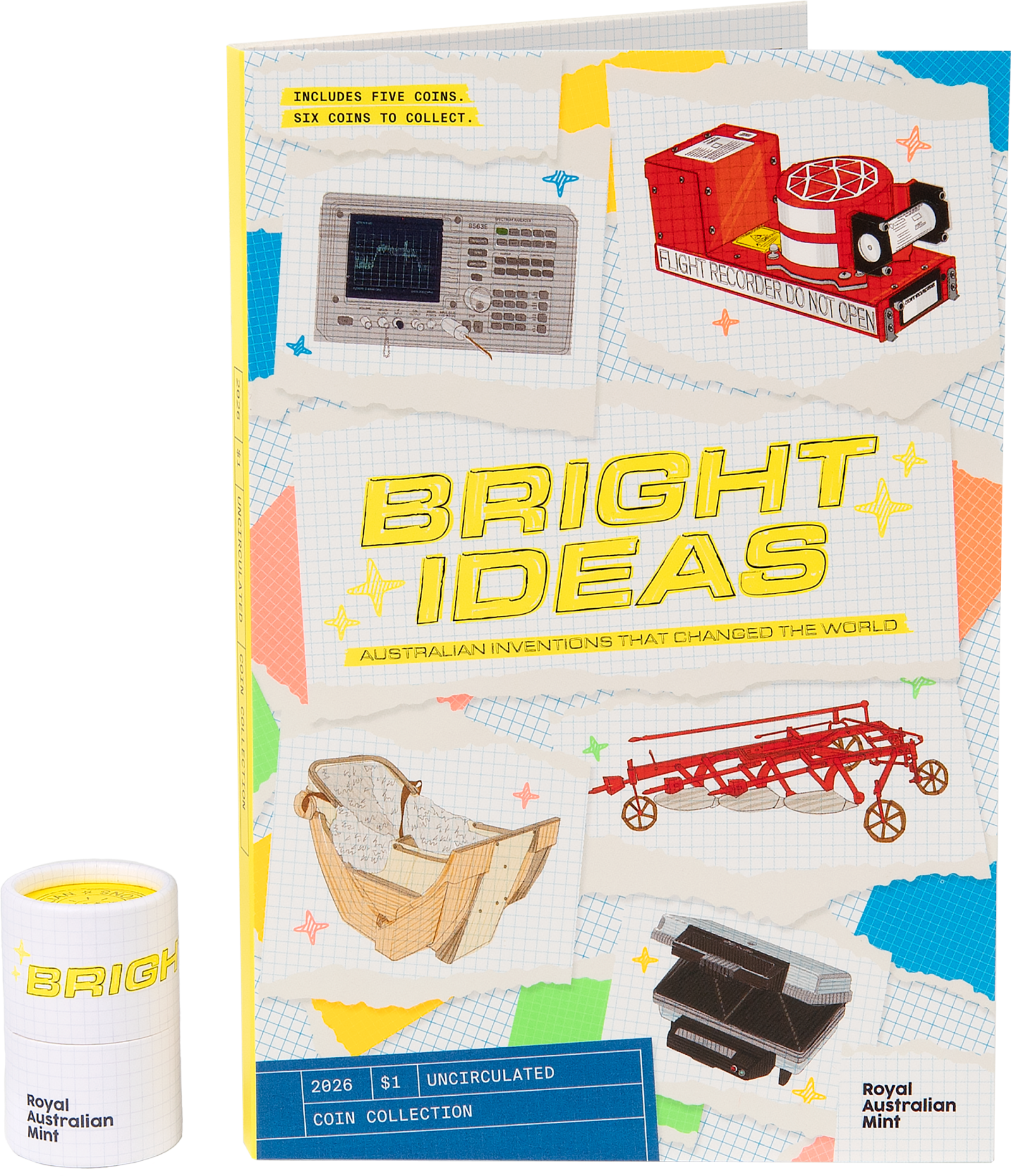 2026 Bright Ideas five-coin collection folder and tube.