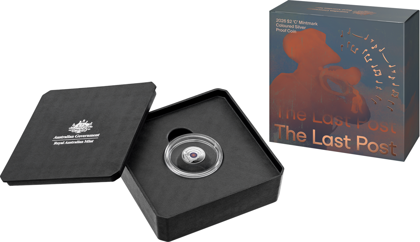 2026 The Last Post $2 silver proof coin in packaging.