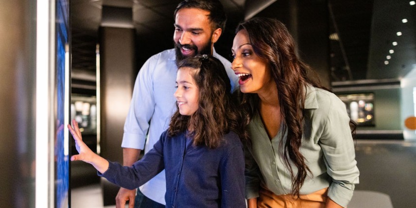Family enjoying activities at the Mint. 