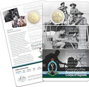 2025 $1 Uncirculated Coin in Card- Australian Royal Corps of Signals