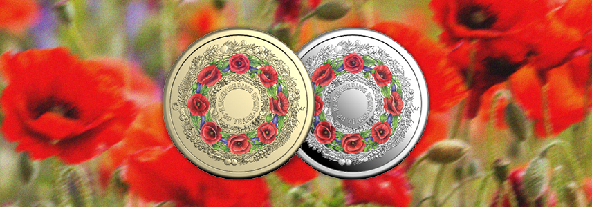 poppy wreath silver coins