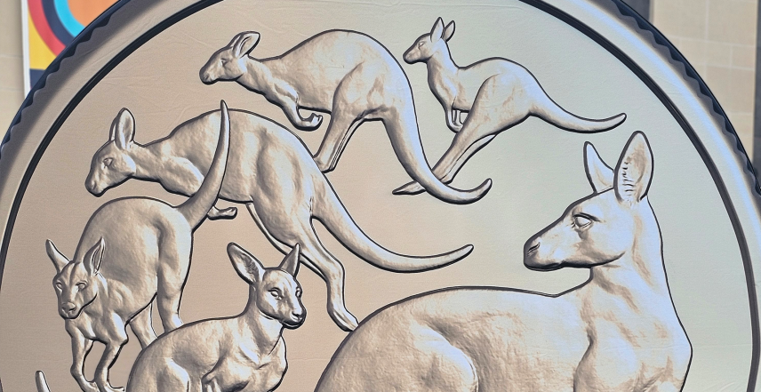 Mob of Six kangaroo circulating coin