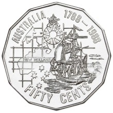 Circulating coins fifty cents commemorative design 1988 Australian Bicentenary