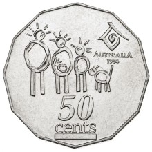 Circulating coins fifty cents commemorative design 1994 United Nations International Year of the Family