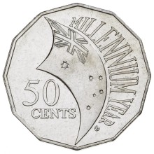 Circulating coins fifty cents commemorative design 2000 Celebrating the millennium