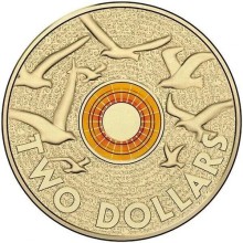 Two Dollars Flanders Field Coin with Orange Rings