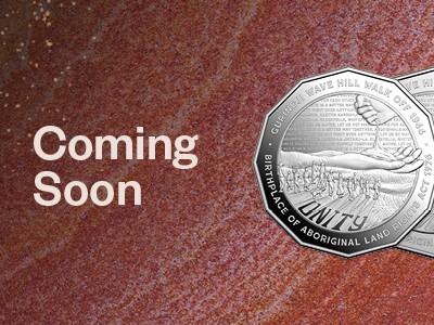 Silver Proof and Uncirculated Unity 50c coins with 'Coming Soon' text.